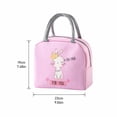 thumbnail image 2 of Lunch Bag, Cartoon Patterned Insulated Bento Box Portable Handheld Thermal Cooler Pouch Leakproof Outdoor Picnic Work Travel Food Storage Carrier Tote Bag for Adults 7.48x9.06in Pink, 2 of 5