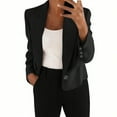 thumbnail image 3 of Meichang Women's Blazers for Work Professional Cropped Blazer Long Sleeve One Button Open Front Cardigan Solid Suit Work Office Lightweight Jacket, 3 of 10