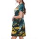 thumbnail image 2 of Balery Valley River Dinosaur Vestidos sueltos de manga corta para mujer, vestidos de verano 2025, vestidos casuales de corte A con vuelo., 2 of 6
