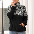thumbnail image 4 of Blusa de sudadera con cremallera de manga larga suelta de moda informal con estampado de leopardo para mujer Fridja  fhghd4839, 4 of 5