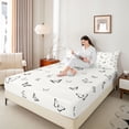thumbnail image 4 of Castle Fairy Boys Girls Flying Butterflies 4pcs Bed Sheets,Black White King Sheets,Spring Garden Super Cozy Sheet Set,Breathable Home Decor, 4 of 7
