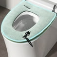 thumbnail image 4 of Winter Toilet Pad Cover, Flock Material, Portable and Easy to Clean Toilet Seat Protector with Adhesive Backing for Travel and Outdoor Use, 43x37cm, Green and Yellow, 4 of 6
