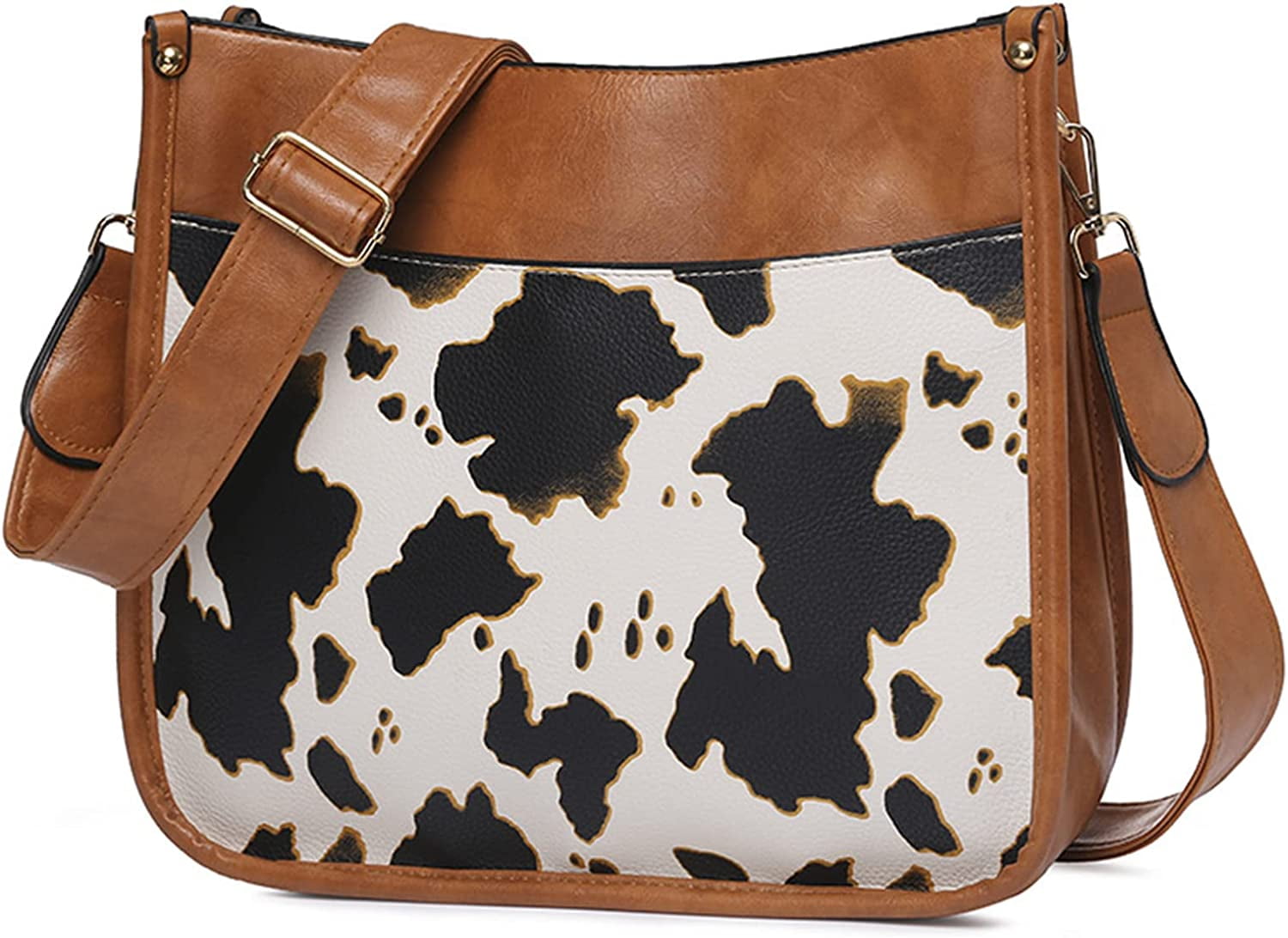 Women Shoulder Bag Vintage Crossbody Purse Handbag with Leopard Guitar Strap Hobo Satchel Bag