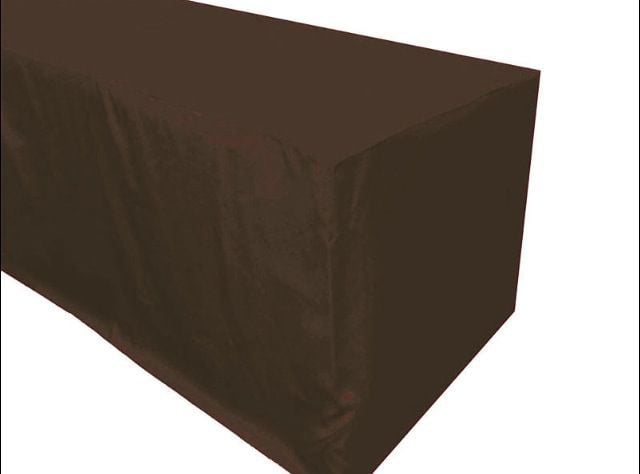 Fitted Polyester TABLECLOTH Trade show Booth banquet DJ Table Cover Brown 6' ft 