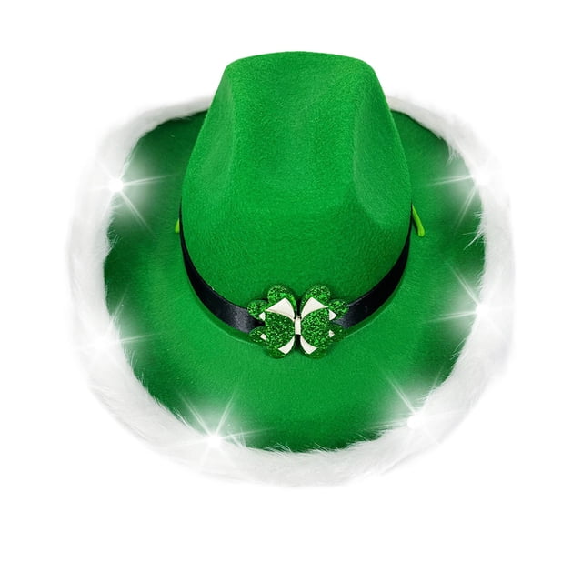 Aocisk St Patricks Day Irish Themed Performance Hat Green Holiday Bucket Cap Green One Size
