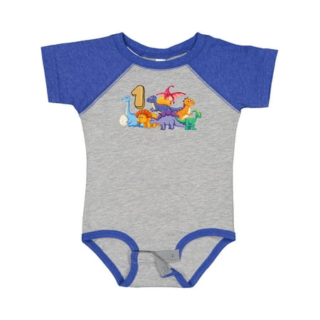 

Inktastic 1st Birthday Dinosaurs Gift Baby Boy or Baby Girl Bodysuit