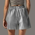 thumbnail image 4 of Taqqpue Womens Shorts Casual Striped Wide Leg High Waist Shorts Summer Drawstring Comfy Elastic Waist Shorts Running Active Outfits, 4 of 5