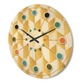 thumbnail image 3 of Designart 'White and Gold Geometric Pattern I' Mid-Century Modern Wood Wall Clock, 3 of 5