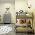thumbnail image 6 of Max & Lily Solid Wood Twin over Twin Low Bunk Bed with Ladder on End For Kids, Grey, 6 of 13