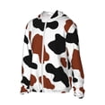 thumbnail image 2 of Fotbe Brown Black Cow Men's Women's UPF 50+ Sun Protection Jacket Hooded Cooling Shirt with Pockets Hiking Outdoor Performance-XX-Large, 2 of 8