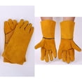 thumbnail image 7 of Yellow Leather Welding Gloves, 33cm/13inch, 7 of 7