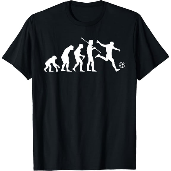 Soccer Football Evolution T Shirt For Men, Women and Kids men and women can wear, black, white, gifts