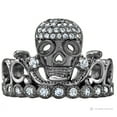 thumbnail image 2 of Sterling Silver CZ Skull Crown Ring and Band Set (Black Rhodium Plated), 2 of 5