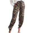 thumbnail image 1 of CEHVOM Pantalon Long d'Été Confortable pour Femmes à Imprimé Léopard, Élastique, Décontracté, 1 of 7