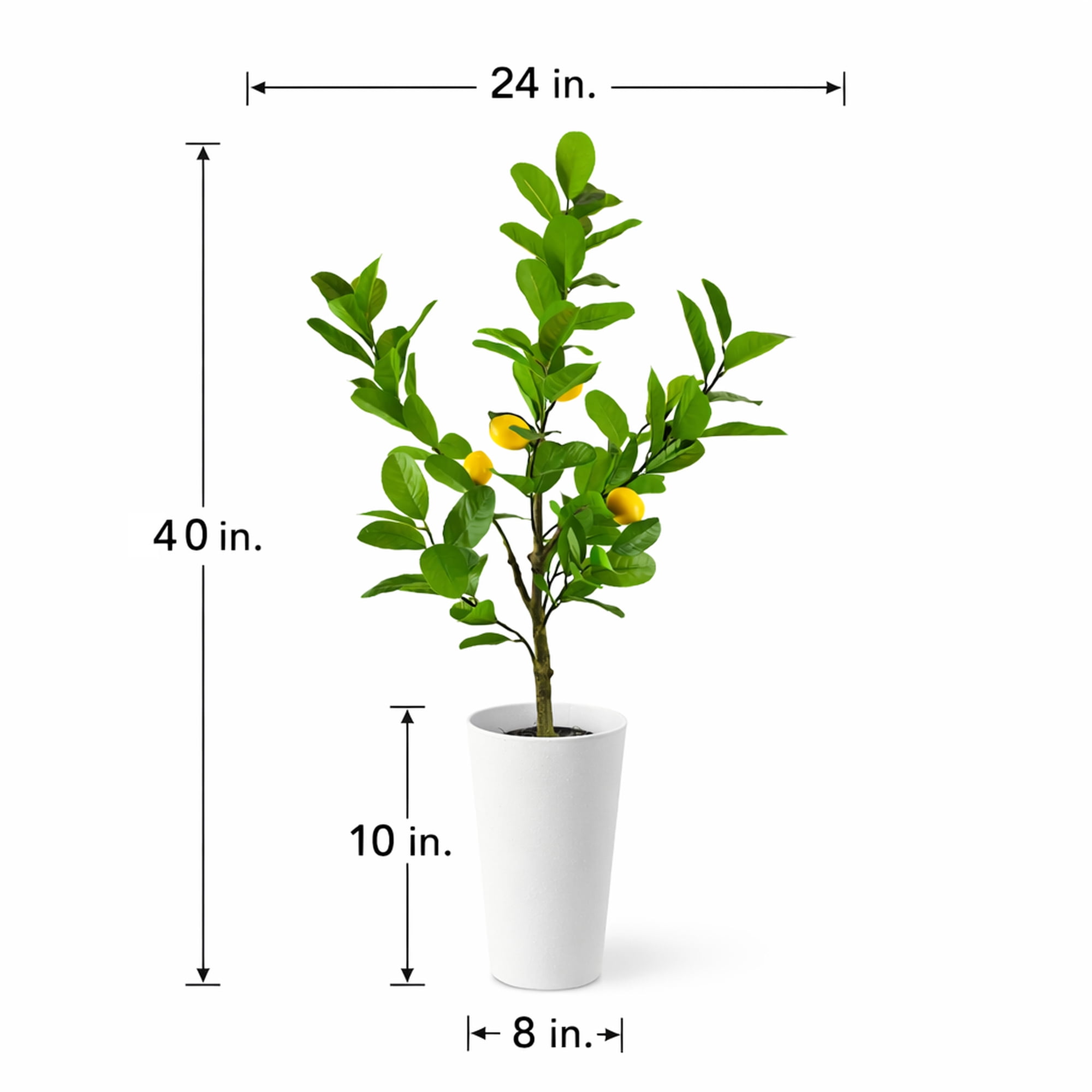 Artificial Tree, 3.3ft Artificial Lemon Plant with Realistic Lemons in a White Textured Metal Pot by LCG Florals, Fake Indoor Faux Tree for Living Room, Kitchen, and Home Decor