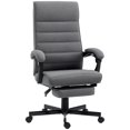 thumbnail image 1 of Vinsetto Chaise de Bureau à Dossier Haut en Lin Chaise d'Ordinateur Grise, 1 of 10