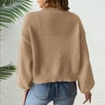 thumbnail image 6 of Miluxas Women's Open Front Bow Cardigan Sweaters Knit Long Puff Sleeve Trendy Fall Winter Jacket Coats Khaki M(M), 6 of 6