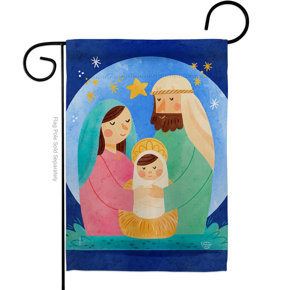 Nativity Jesus Garden Flag Winter