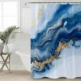 thumbnail image 2 of Extra Long Shower Curtain 72x84 Inch, Blue Marble Shower Curtain Waterproof Bathroom Decor Modern Abstract Art Fabric Bath Curtain Set Accessories with Hooks, 2 of 6