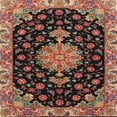 thumbnail image 1 of Ahgly Company Indoor Square Traditional Orange Salmon Pink Medallion Area Rugs, 5' Square, 1 of 6