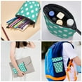 thumbnail image 5 of Kdxio Telescopic Pencil Bag Pen Holder Stationery Case,Stand-up Retractable Transformer Bag Organizer for Christmas Holiday(Teal Turquoise And White Polka Dot), 5 of 6