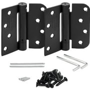 KS Hardware Automatic Self Closing Door Hinges Spring Hinge, 2 Pack Matte Black