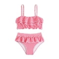 thumbnail image 4 of Girls Two Piece Swimsuits Bikini Set Ruffle Swimsuits Cute Girls Swimsuit Size 7-8 Years, 4 of 9