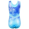 thumbnail image 5 of Girls Snowflake Print Gymnastics Leotards Blue Ballet Dancewear, 5 of 5