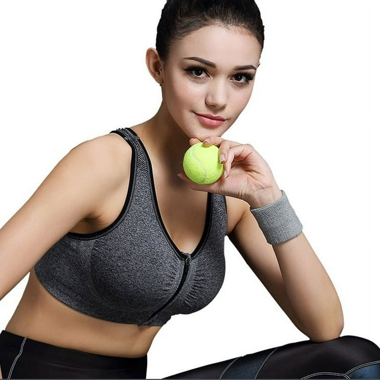 Hesxuno Sports Bras for Women High Support Womens Zip Front Sports Bra  Wireless Post-Surgery Bra Active Yoga Sports Bras 