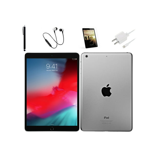 robot på en ferie Anden klasse Apple 9.7-inch iPad Air 2, Wi-Fi Only, 128GB, Great Deal & Bundle:  Pre-Installed Tempered Glass, Bluetooth Headset, Stylus Pen, Rapid Charger  - Space Gray [1 Year Warranty Certified Pre-Owned] - Walmart.com