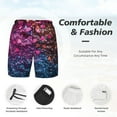 thumbnail image 2 of Kdxio Heart Confetti on Glitter Print Men's Swim Trunks with Compression Liner 7 Inch Inseam Quick Dry Swim Shorts, 2 of 5