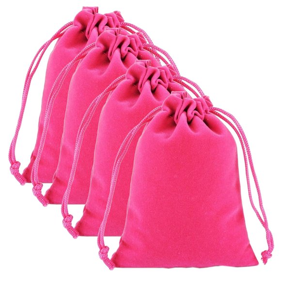 Mini Bolas de Terciopelo con Cordón VentDepot 4Pzas Fiusha 7.2x9cm