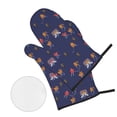 thumbnail image 2 of Oven Mitts and Pot Holders 4 Piece, hockey players cups navyblue High Heat Slip Resistant Oven Mitt and Trivets Set Kitchen Oven Glove Pot Holders for Cooking Baking Grilling, 2 of 7