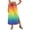 Multicolor, variant on Gradient High Waisted Skirt, Casual Flowy Long Skirt with Slit and Pockets, Summer Ombre A-Line Slacks