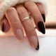 thumbnail image 2 of 24Pcs Almond False Nails Short French Black Press on Nails Pure Color Fake Nails Glossy Acrylic Full Cover Glue on Nails 12 Sizes Oval Autumn Winter S, 2 of 5