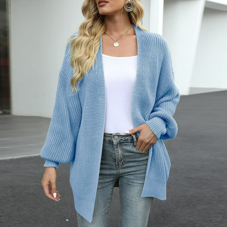 Women'S Long Cardigan Sweaters Duster Cardigans For Women Light Blue  Cardigan For Women Womens Fall Fashion 2023 Tops overstock items clearance thing  less than 5 dollars cheap things under 1 dollar at