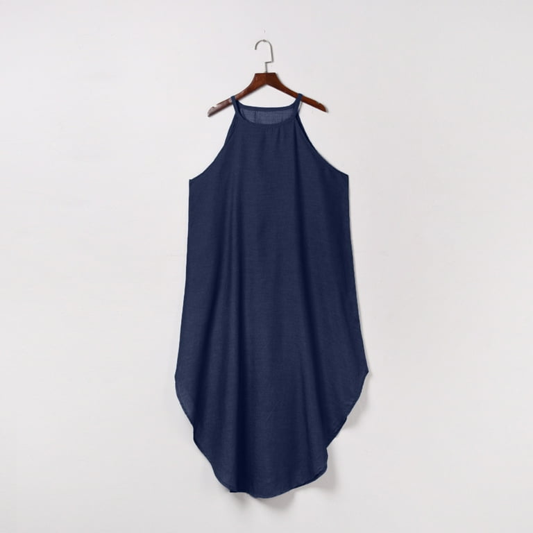 slim fit dress slacks Washed Denim Halter Maxi Dress main image 1