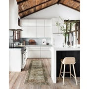 Loloi Layla Printed Oriental Distressed Olive / Charcoal 9-0 x 12-0 Area Rug
