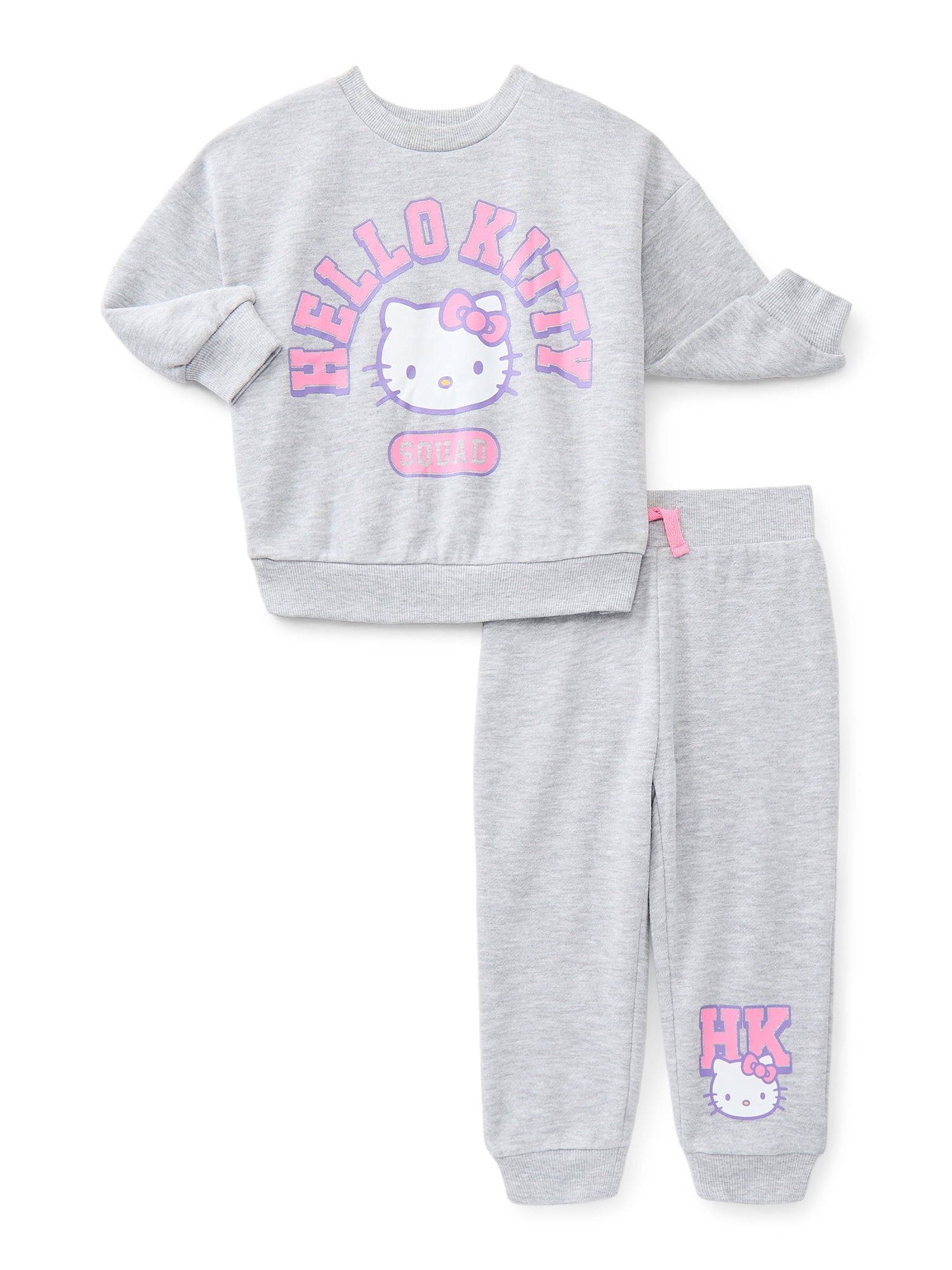 Hello Kitty Toddler Girls Graphic Sweatshirt and Joggers Set, 2-Piece, Sizes 12M-5T