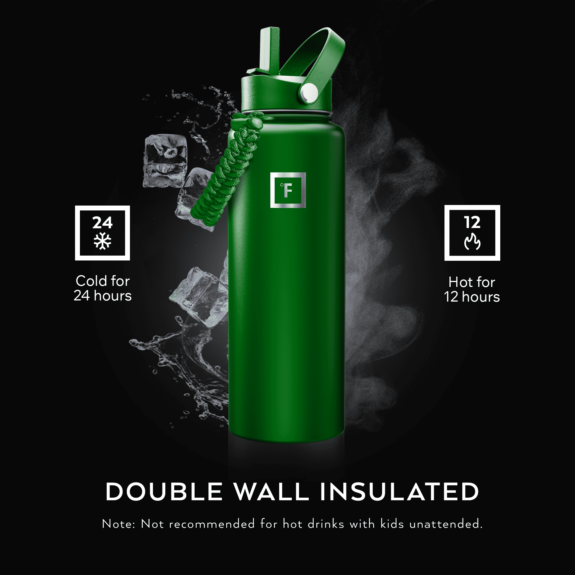 Iron Flask 40 oz Neutral Green Stainless Steel Water Bottle