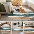 thumbnail image 5 of Round Rugs 5Ft, Sage Green Brown Ombre Round Area Rug Washable Indoor Throw Carpet, Modern Moire Abstract Wave Soft Non Slip Circle Rug for Cabinet Bathroom Home Decor Aesthetic, 5 of 8
