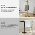 thumbnail image 5 of 17 Inch Stand Hand Towel Holder Towel Bar Towel Hanging Ring, Free Standing Floor Hand Towel Rack Storage for Bathroom Kitchen Vanity Countertops, Hardware Accessories(Brushed Gold), 5 of 15