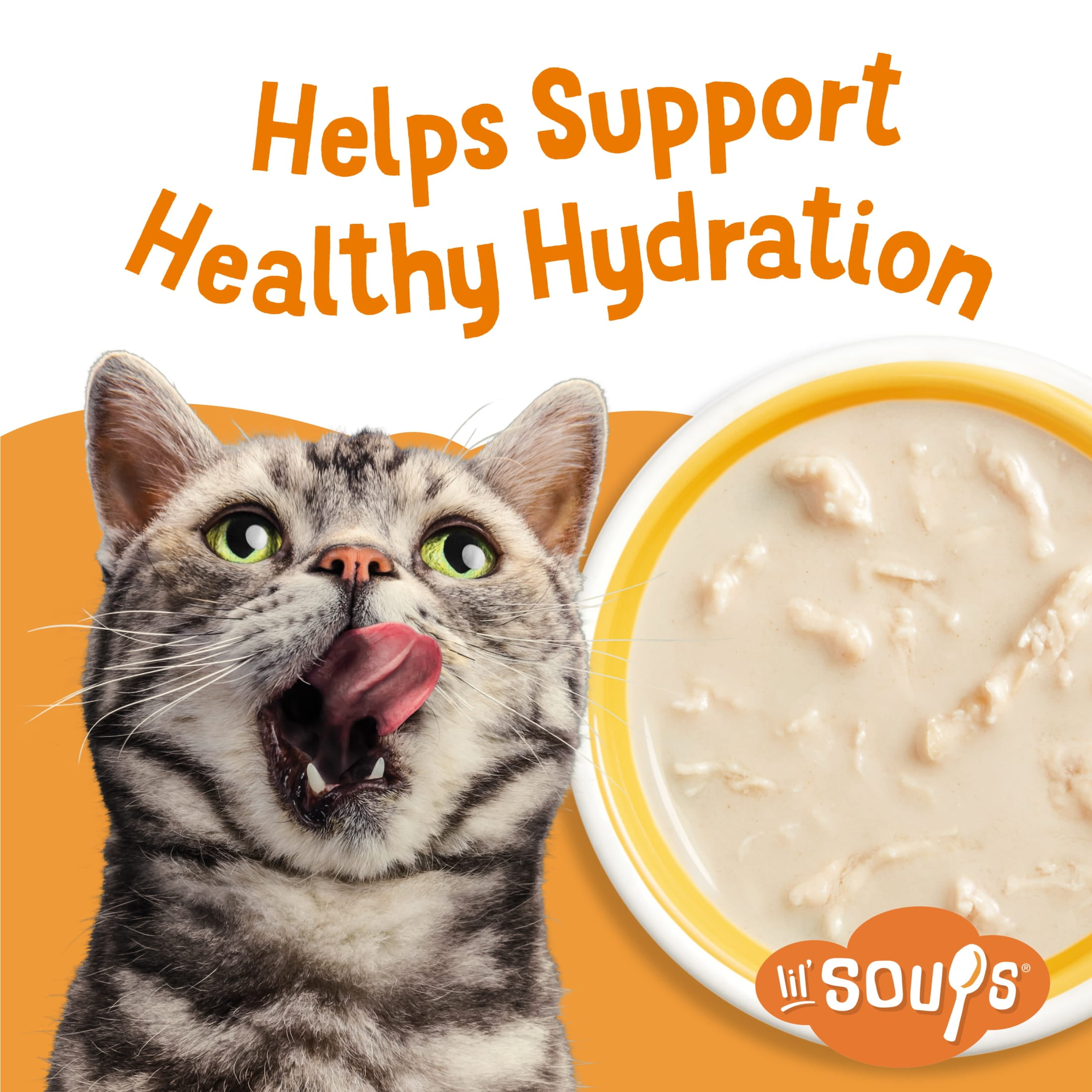 Purina Friskies Lil' Soups Chicken in Tuna Broth, Wet Cat Food, 1.2 oz Tubs, 8 Pack
