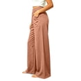 thumbnail image 4 of Guluxicc Women's Cotton Pants with Pockets Elastic Waist Wide Leg Long Trousers Everyday Wear for Summer Casual Outfits, 4 of 6