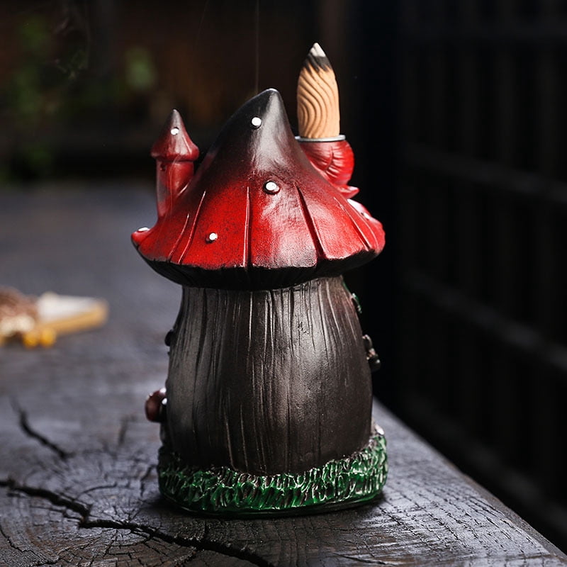 Christmas Tree Mushroom Reflow Incense Burner Creative Resin Mushroom House Reflow Incense Holder Festival Decoration