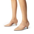 thumbnail image 5 of BURUDANI Women's Kitten Heels Low Pumps Shoes Pointed Closed Toe Slip on Dress Work Bridal Party Wedding, 5 of 6