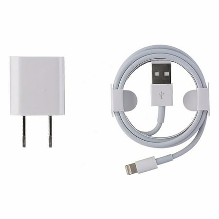 Apple Lightning USB Cable for iPhone 5/5S/6/6+/6S & USB Wall Charger-MD818ZM/A