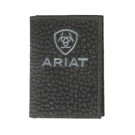 Ariat Black Trifold Bull Hide Embroidered Wallet A3556401
