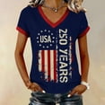 thumbnail image 2 of MEICHEN Women's 250Th Anniversary Print V Neck T Shirt 250Th Anniversary Tshirt Patriotic Tee, 2 of 7
