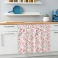 thumbnail image 5 of Pink Spring Floral Under Sink Curtain for Closet, Privacy Short Cabinet Curtains, Green Botanical Wildflower Blossoms Self Adhesive RV/Open Cabinet Skirt Adds Bathroom Storage 11"x13", 5 of 8